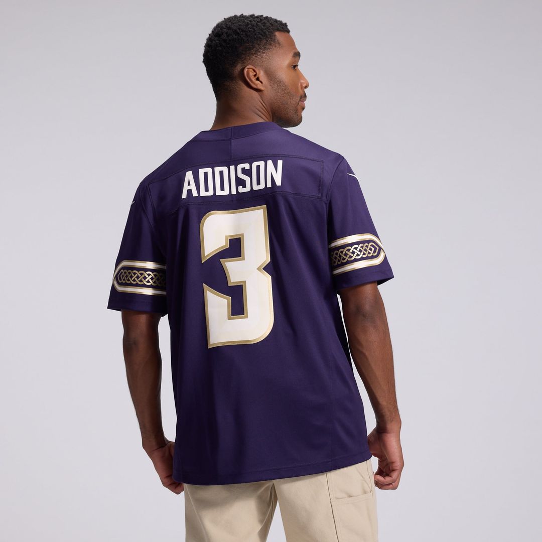 Minnesota Vikings Jordan Addison Purple 2026 Rivalries Collection Stitched Limited Jersey