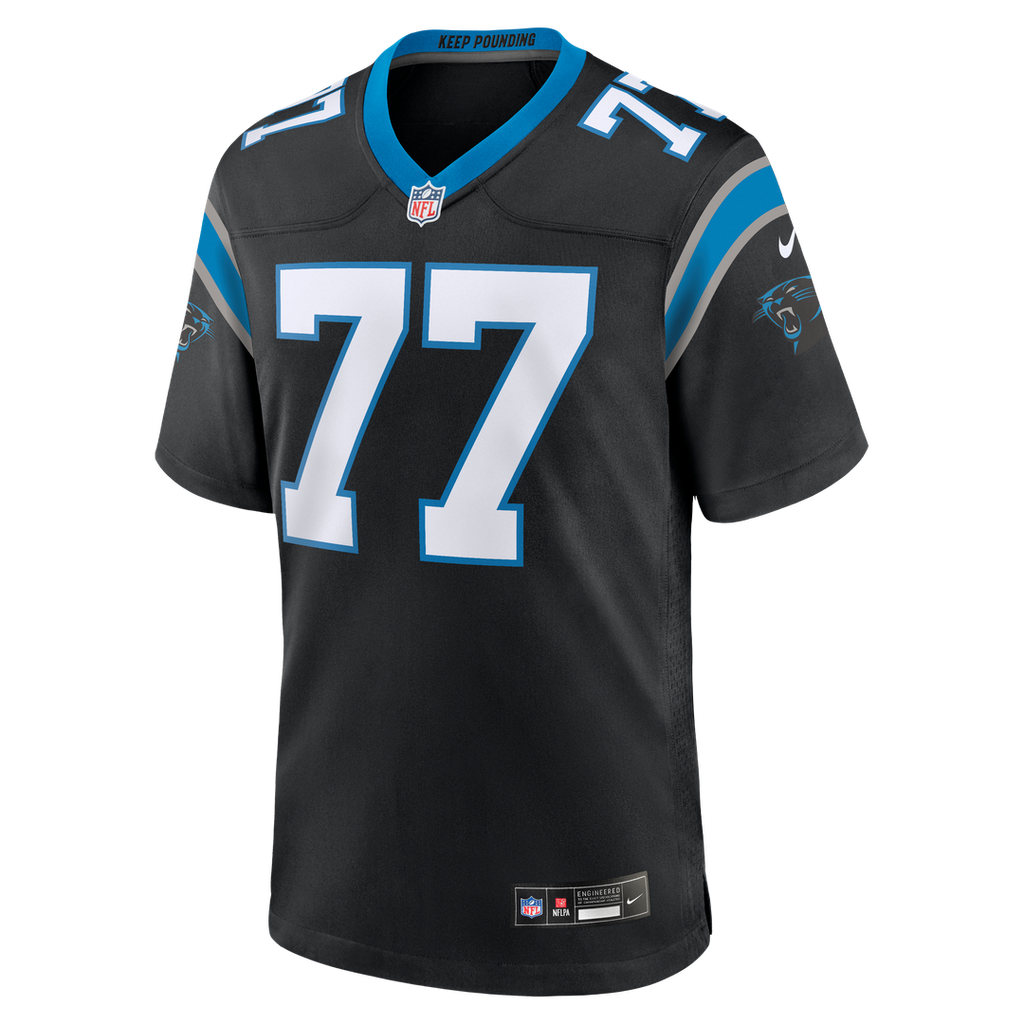 Carolina Panthers Luke Fortner Black Team Game Jersey