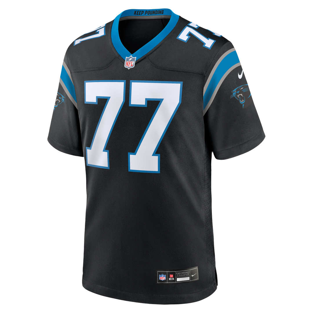 Carolina Panthers Luke Fortner Black Team Game Jersey