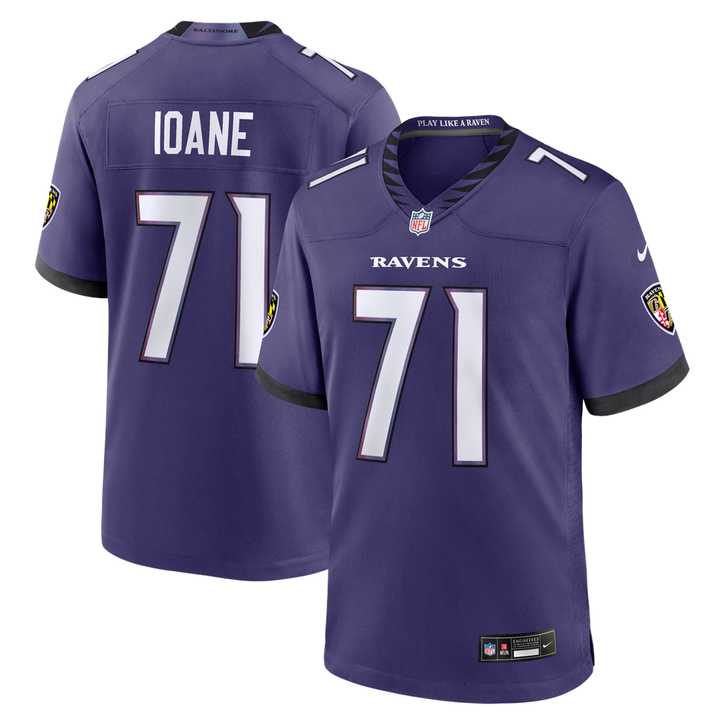 Baltimore Ravens Olaivavega Ioane Purple Team Game Jersey