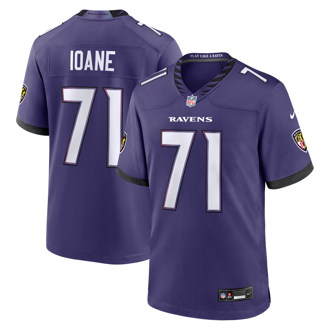 Baltimore Ravens Olaivavega Ioane Purple Team Game Jersey