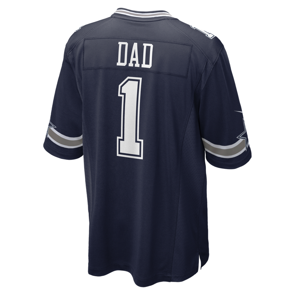 Dallas Cowboys Number 1 Dad Navy Game Jersey