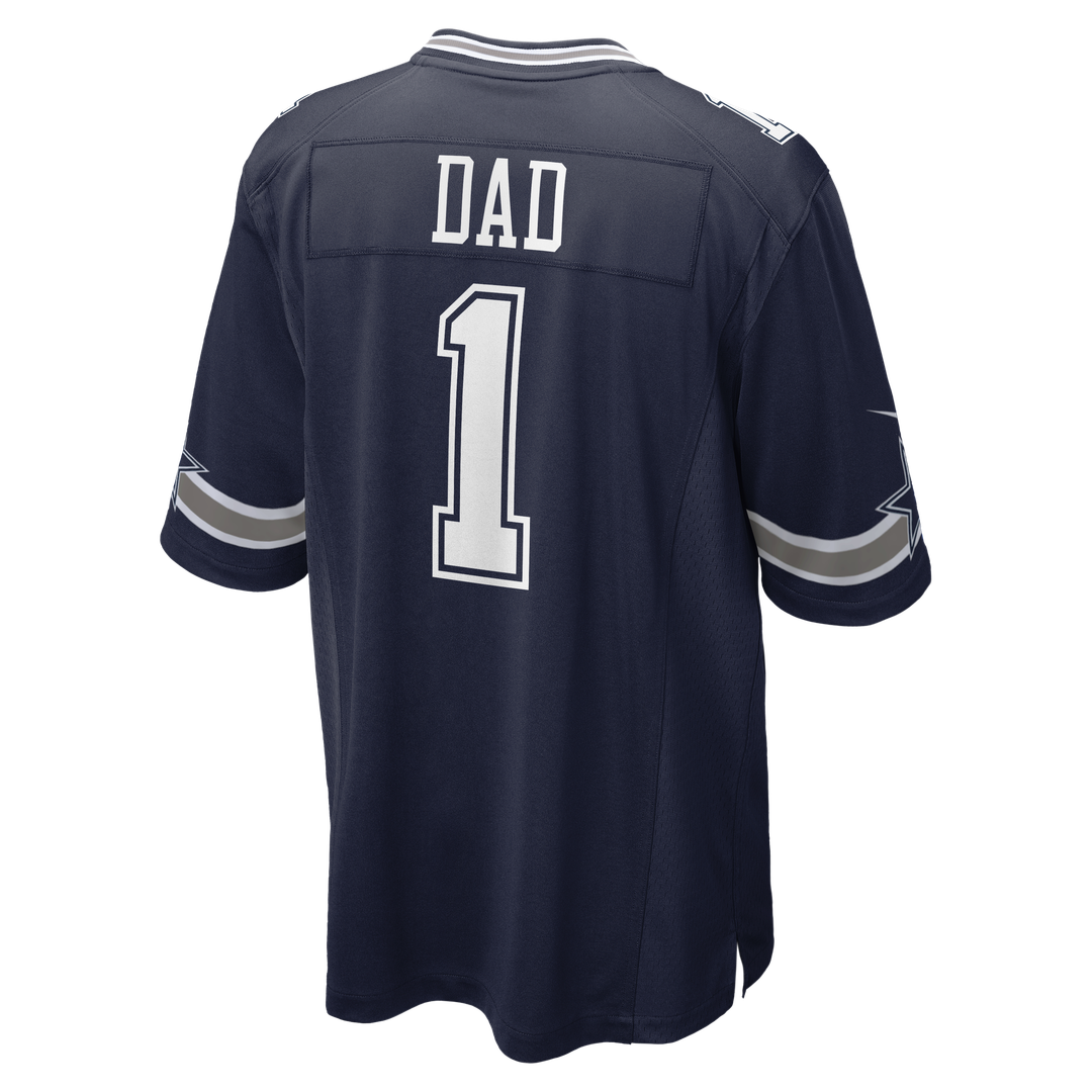 Dallas Cowboys Number 1 Dad Navy Game Jersey