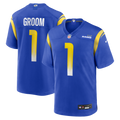 Los Angeles Rams Number 1 Groom Royal Game Jersey