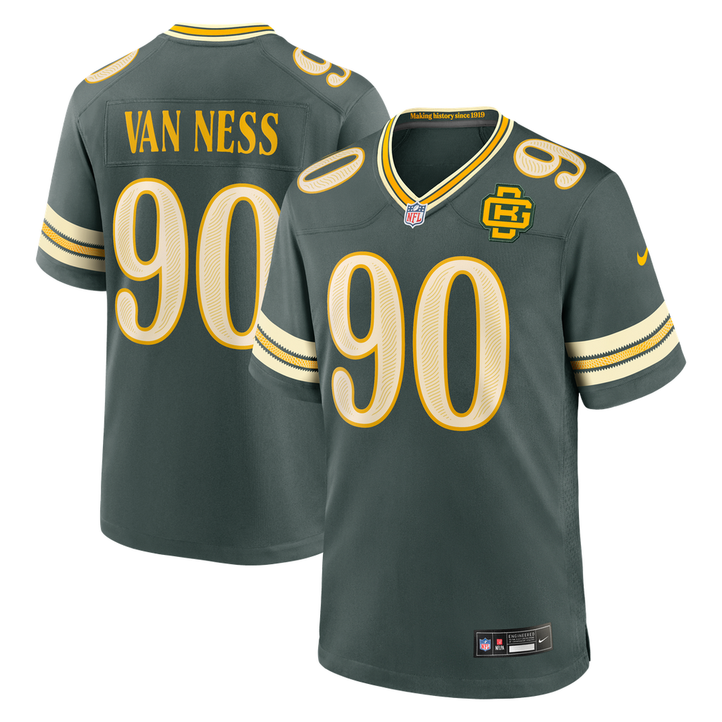 Green Bay Packers Lukas Van Ness Green 2026 Rivalries Collection Game Jersey