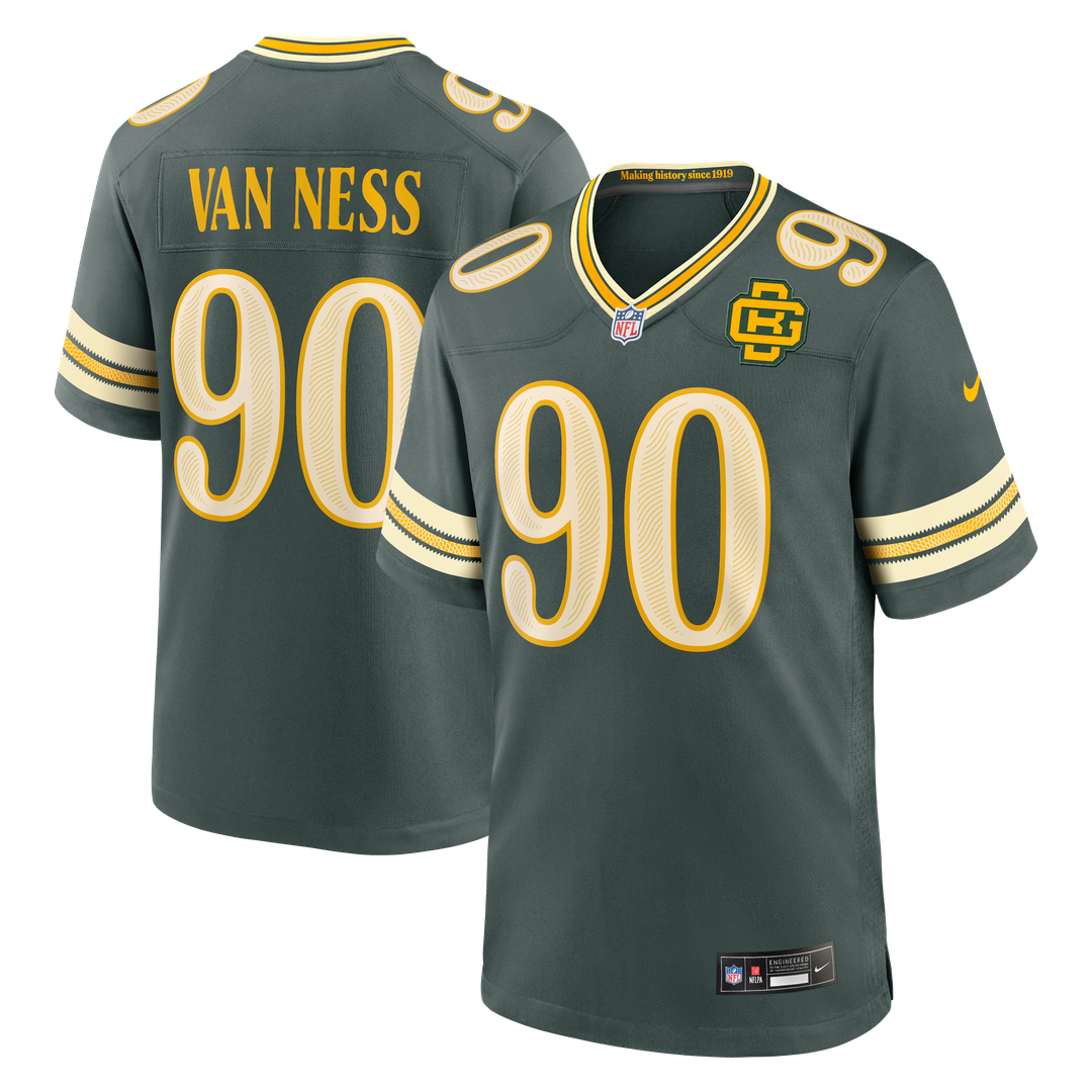 Green Bay Packers Lukas Van Ness Green 2026 Rivalries Collection Game Jersey