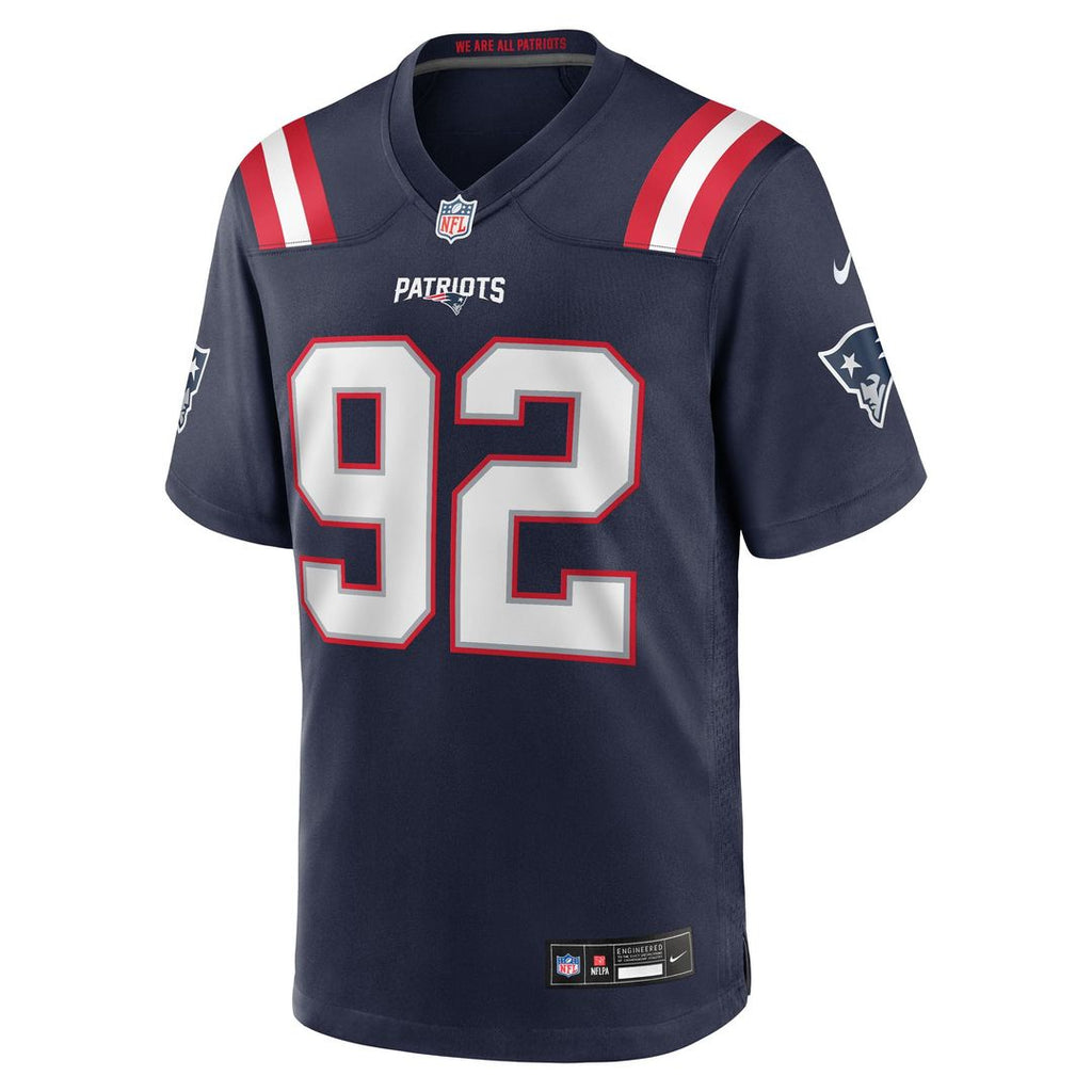 New England Patriots Joshua Farmer Navy Team Game Jersey