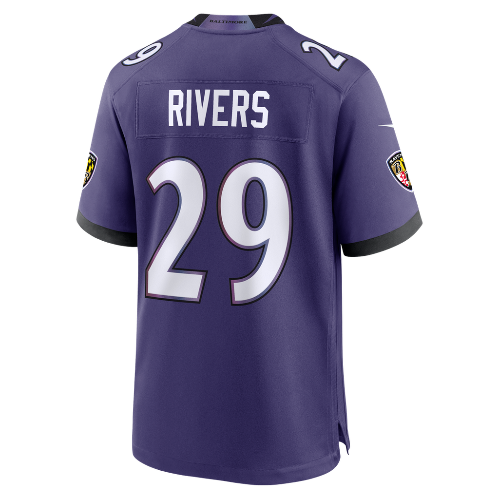 Baltimore Ravens Chandler Rivers Purple Team Game Jersey