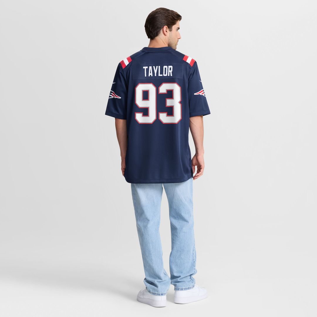 New England Patriots Leonard Taylor Navy Team Game Jersey