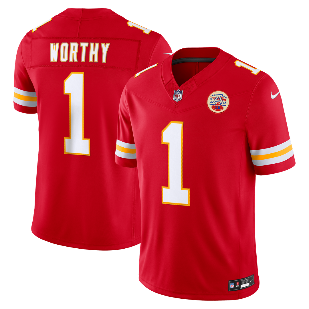 Kansas City Chiefs Xavier Worthy Red Team Vapor F.U.S.E. Stitched Limited Jersey