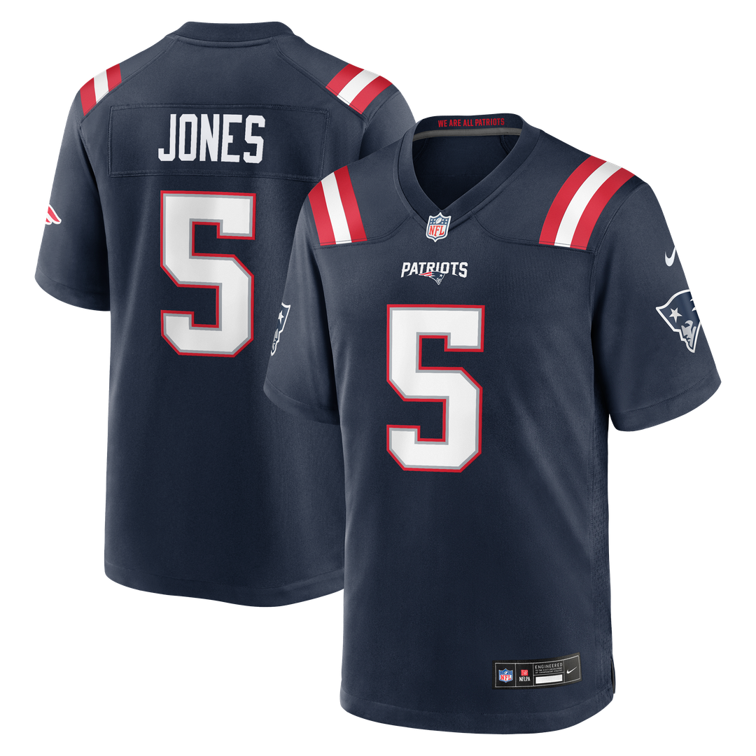 New England Patriots Dre'Mont Jones Navy Team Game Jersey