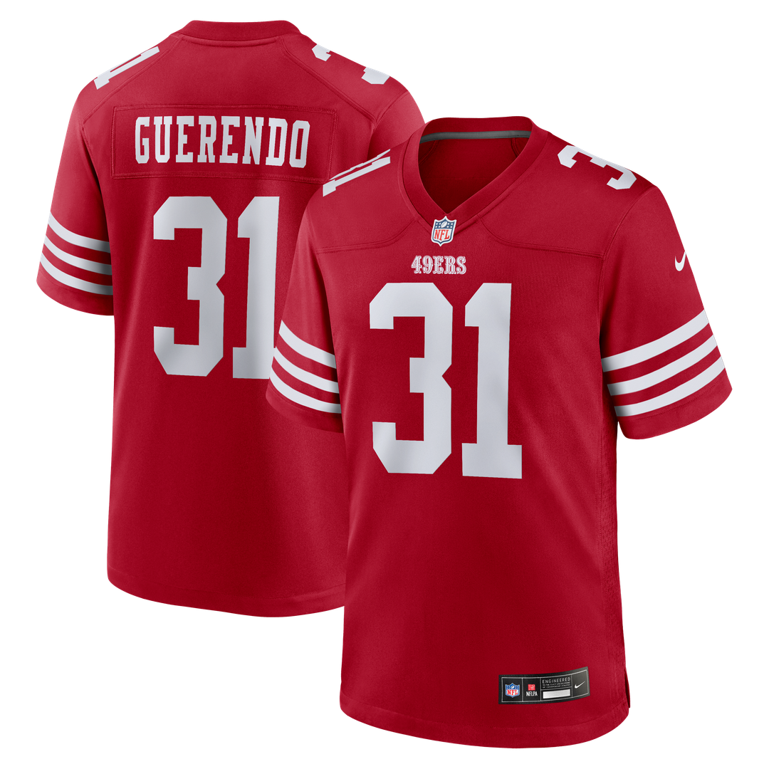 San Francisco 49ers Isaac Guerendo Scarlet Game Jersey