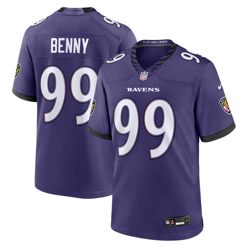 Baltimore Ravens Rayshaun Benny Purple Team Game Jersey