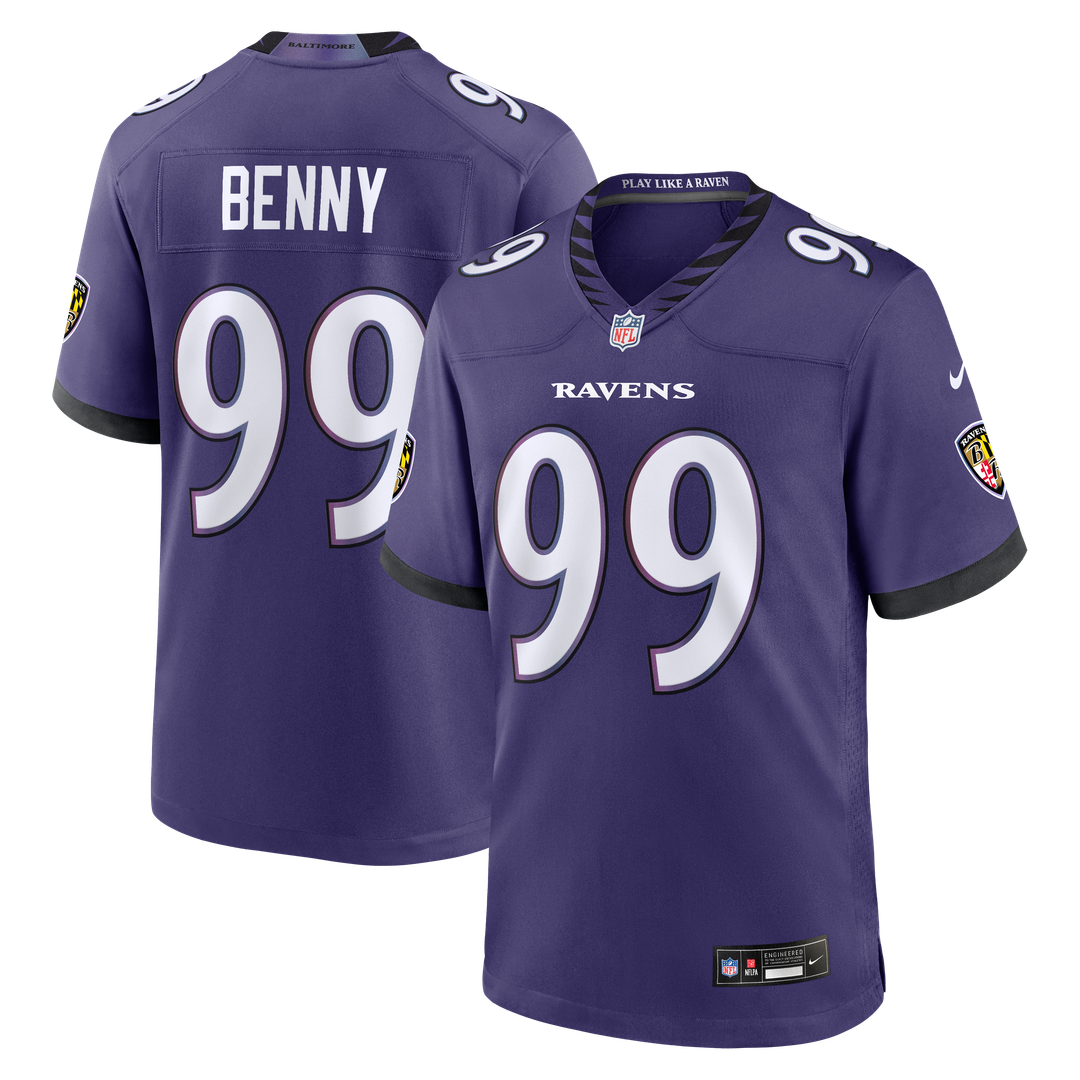 Baltimore Ravens Rayshaun Benny Purple Team Game Jersey