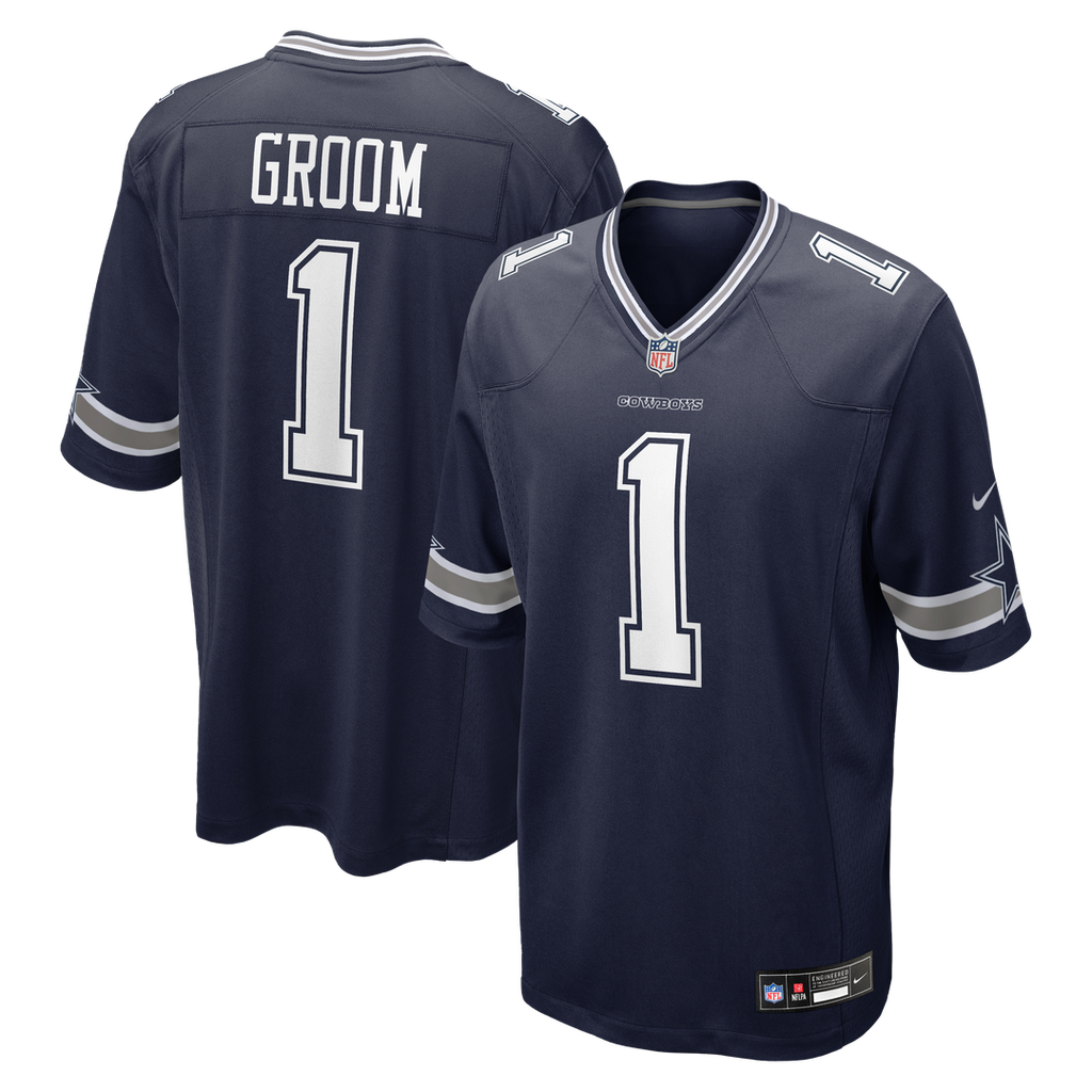Dallas Cowboys Number 1 Groom Navy Game Jersey