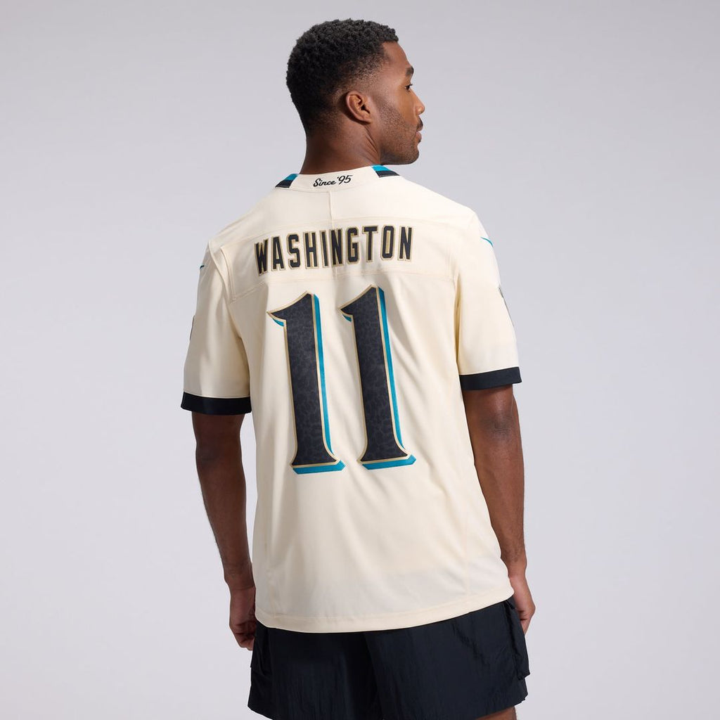 Jacksonville Jaguars Parker Washington Natural 2026 Rivalries Collection Stitched Limited Jersey