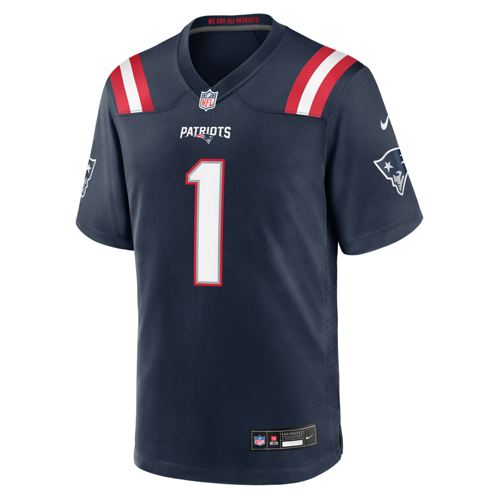 New England Patriots A.J. Brown Navy Team Game Jersey