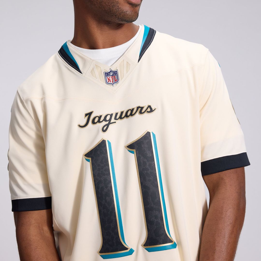 Jacksonville Jaguars Parker Washington Natural 2026 Rivalries Collection Stitched Limited Jersey