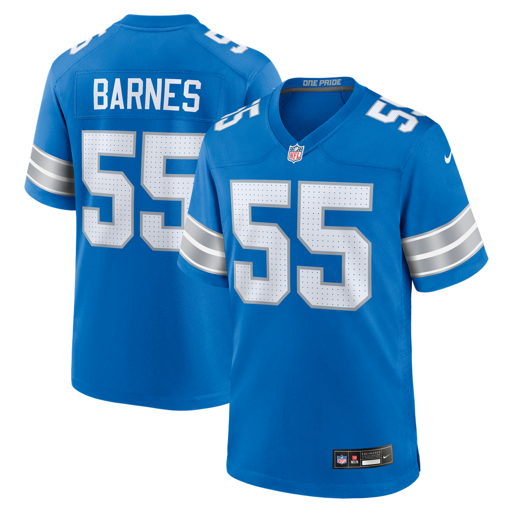 Detroit Lions Derrick Barnes Blue Team Game Jersey