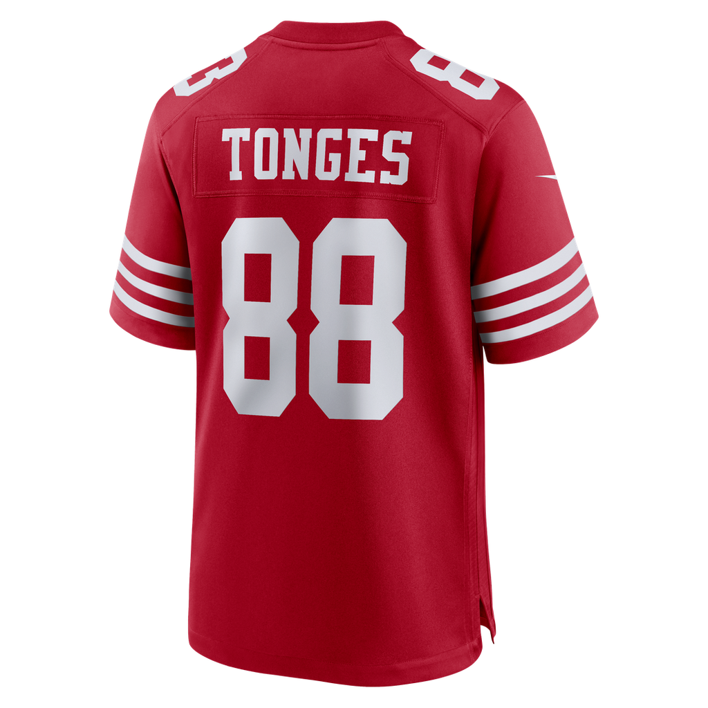 San Francisco 49ers Jake Tonges Scarlet Team Game Jersey