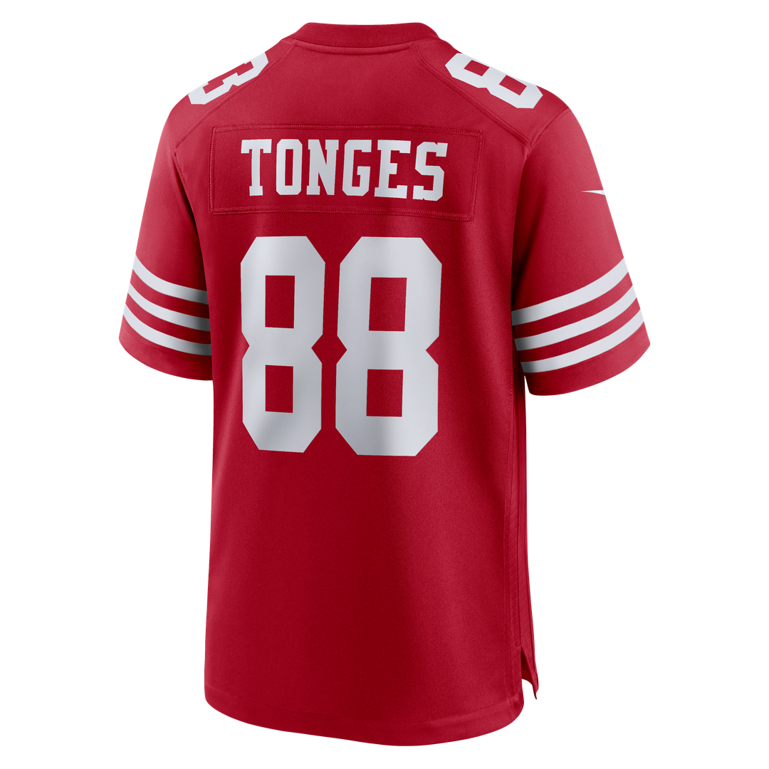 San Francisco 49ers Jake Tonges Scarlet Team Game Jersey