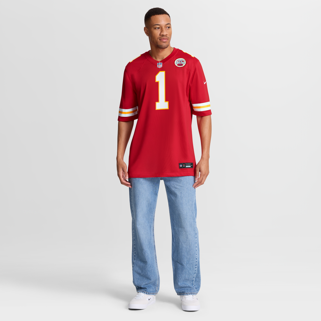 Kansas City Chiefs Number 1 Groom Red Game Jersey