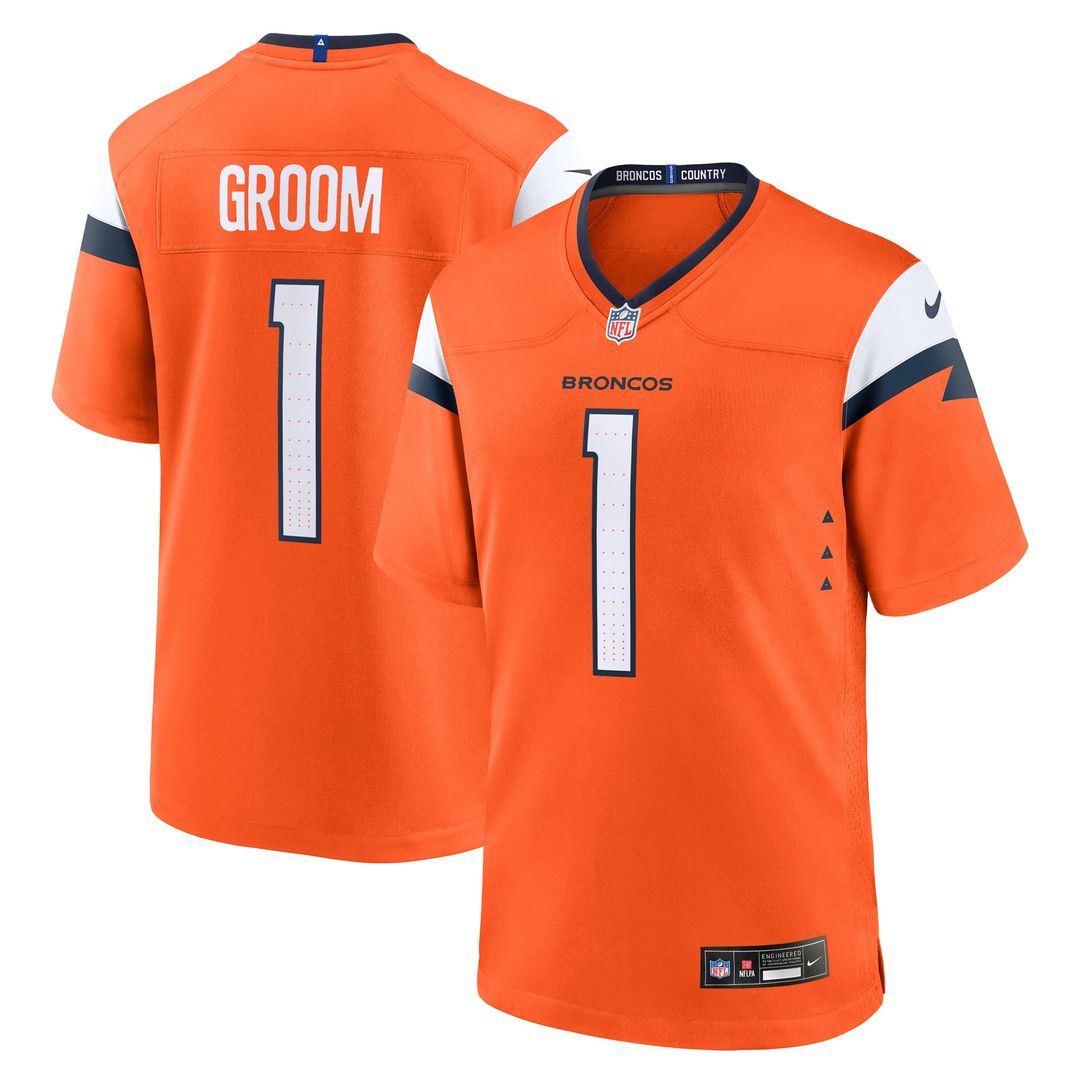 Denver Broncos Number 1 Groom Orange Game Jersey