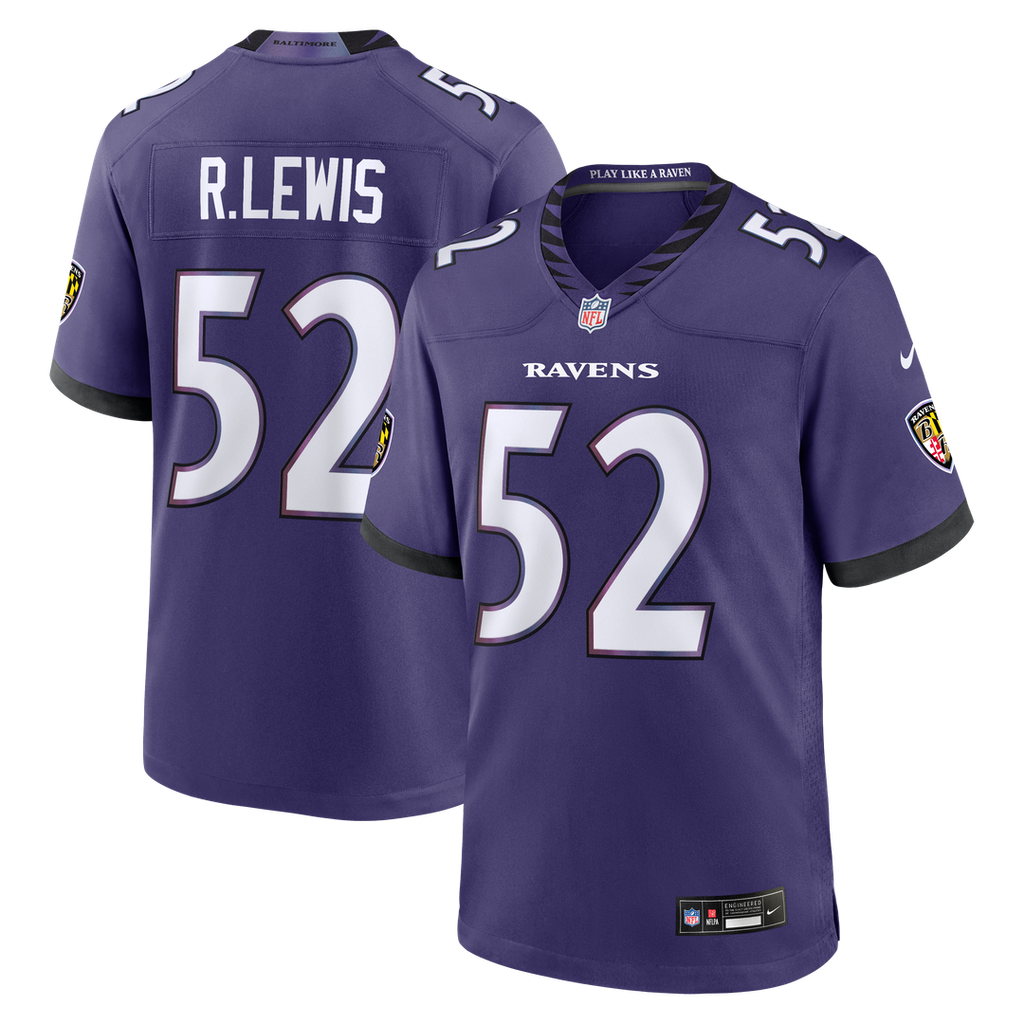 Baltimore Ravens Ray Lewis Purple Team Retired Player Game Jersey