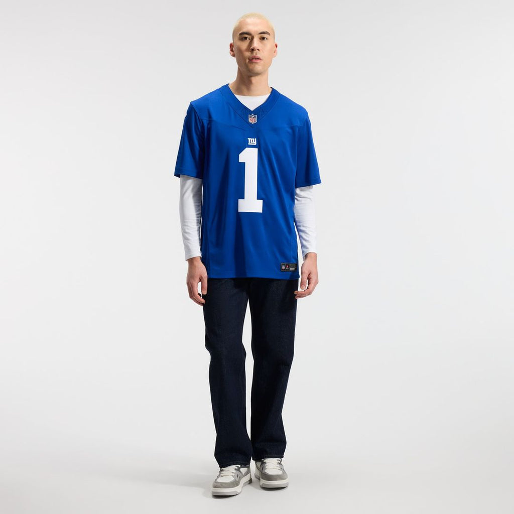 New York Giants Malik Nabers Royal Team Vapor F.U.S.E. Stitched Limited Jersey