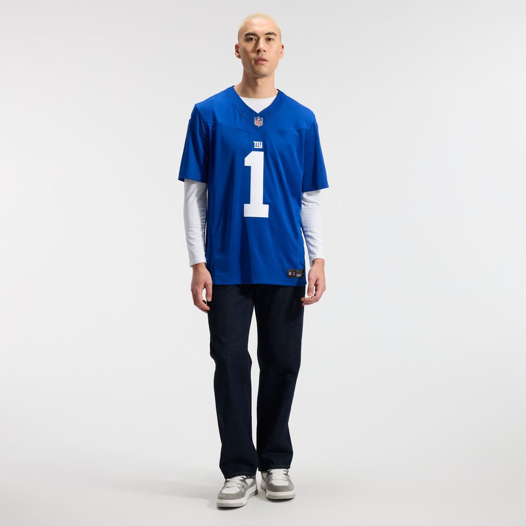 New York Giants Malik Nabers Royal Team Vapor F.U.S.E. Stitched Limited Jersey
