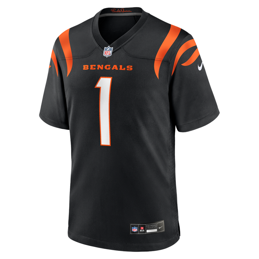Cincinnati Bengals Number 1 Groom Black Game Jersey