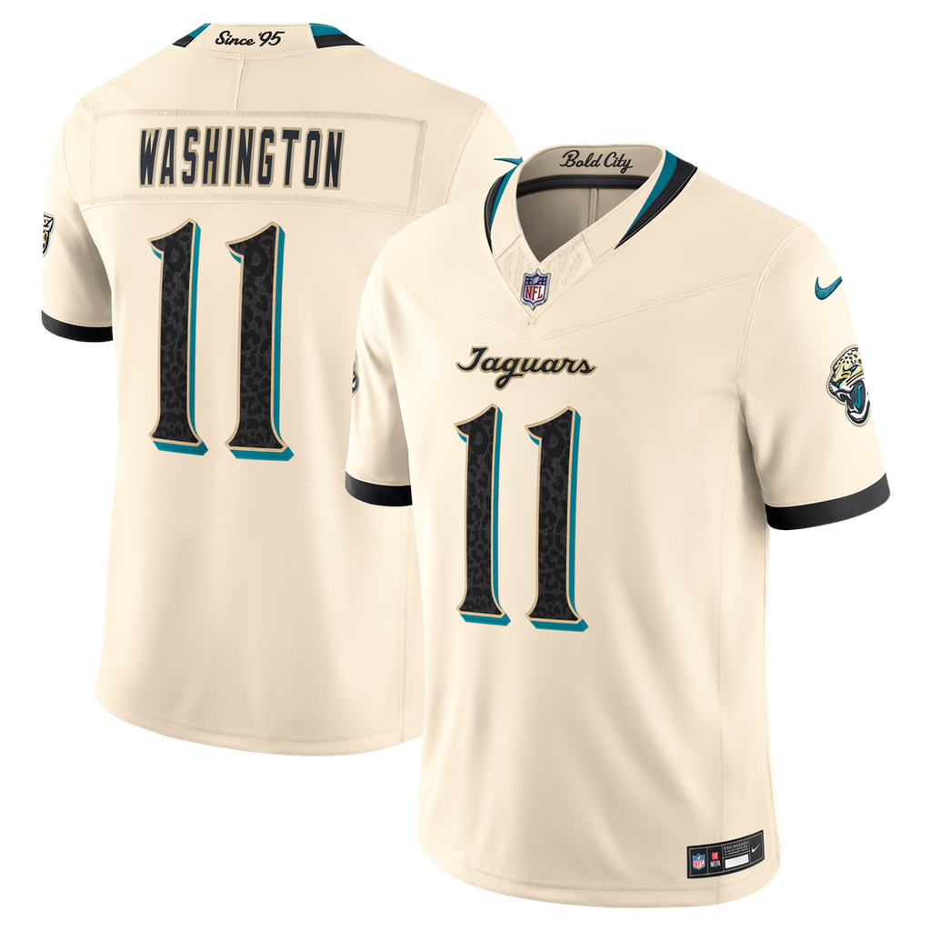 Jacksonville Jaguars Parker Washington Natural 2026 Rivalries Collection Stitched Limited Jersey